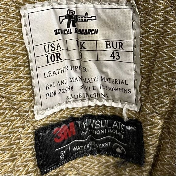 VIBRAM StyleTR 550WPINS Men’s Thinsulste Tactical Boot Size 10R Tan Suede - Picture 4 of 12